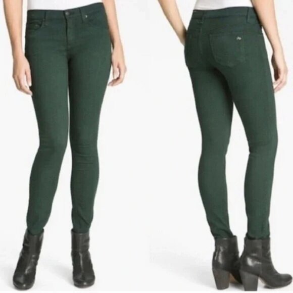 Rag & Bone x Aritzia Women’s 5-Pocket Skinny Jean in Forest Green - 26 - Picture 1 of 13